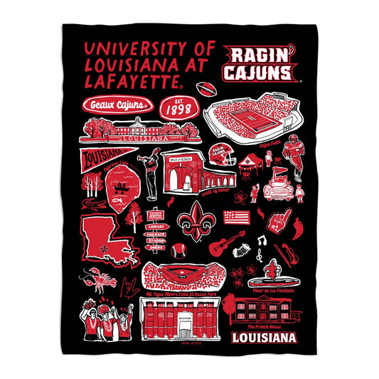 ULL Hand Sketched Blanket