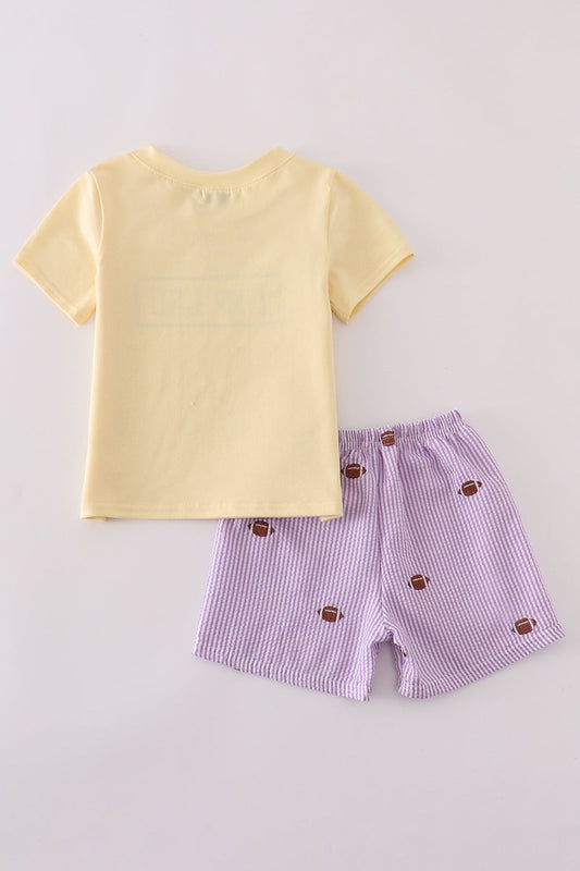 I Love LSU Boys Seersucker Set