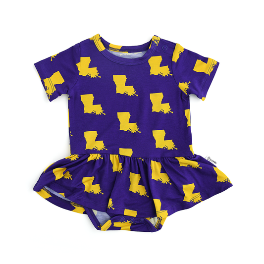 Tutu Onesie Louisiana Purple & Gold