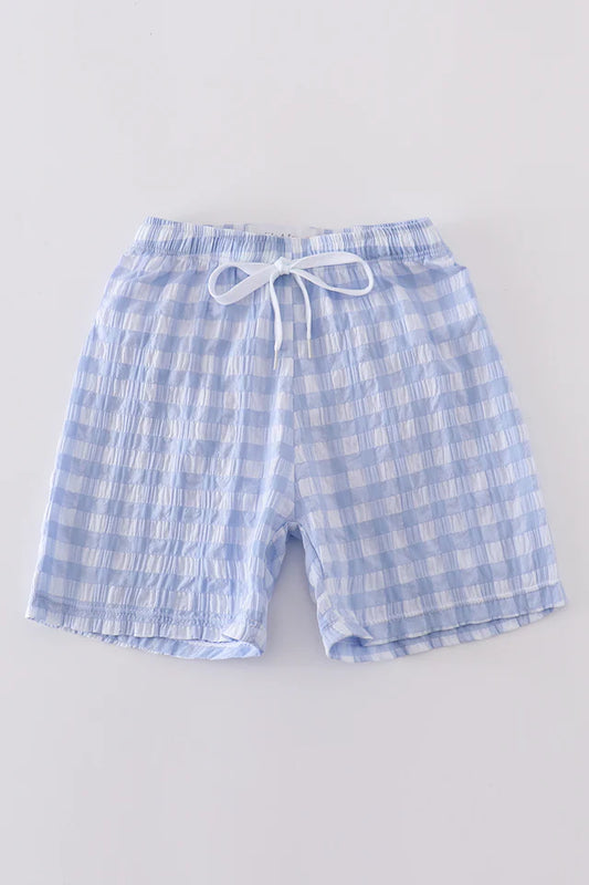 Seersucker Gingham Swim Trunks