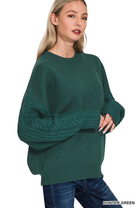 Cable Knit Sleeve Sweater