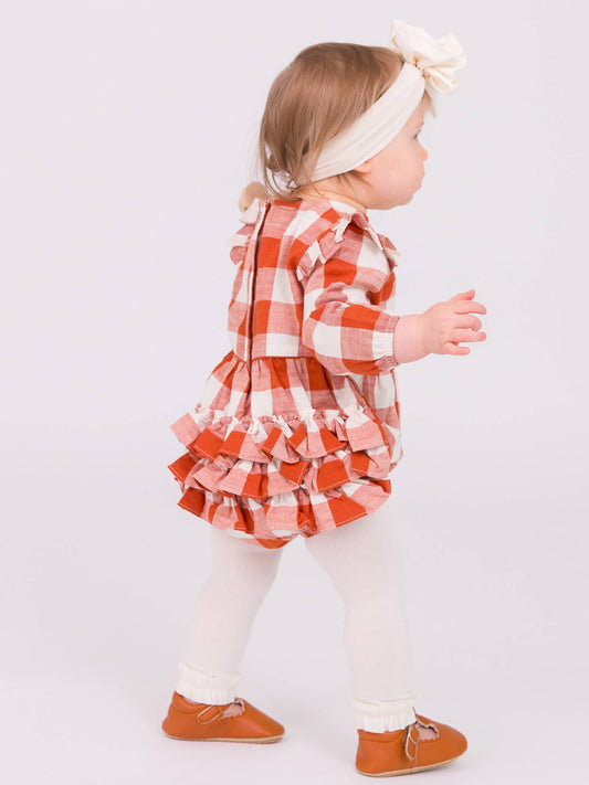 Girls Ivory Footless Ruffle Tights