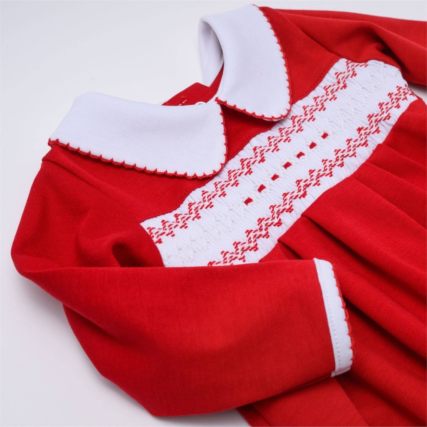 Chris Classics Smocked Long Sleeve Unisex Bubble - Red