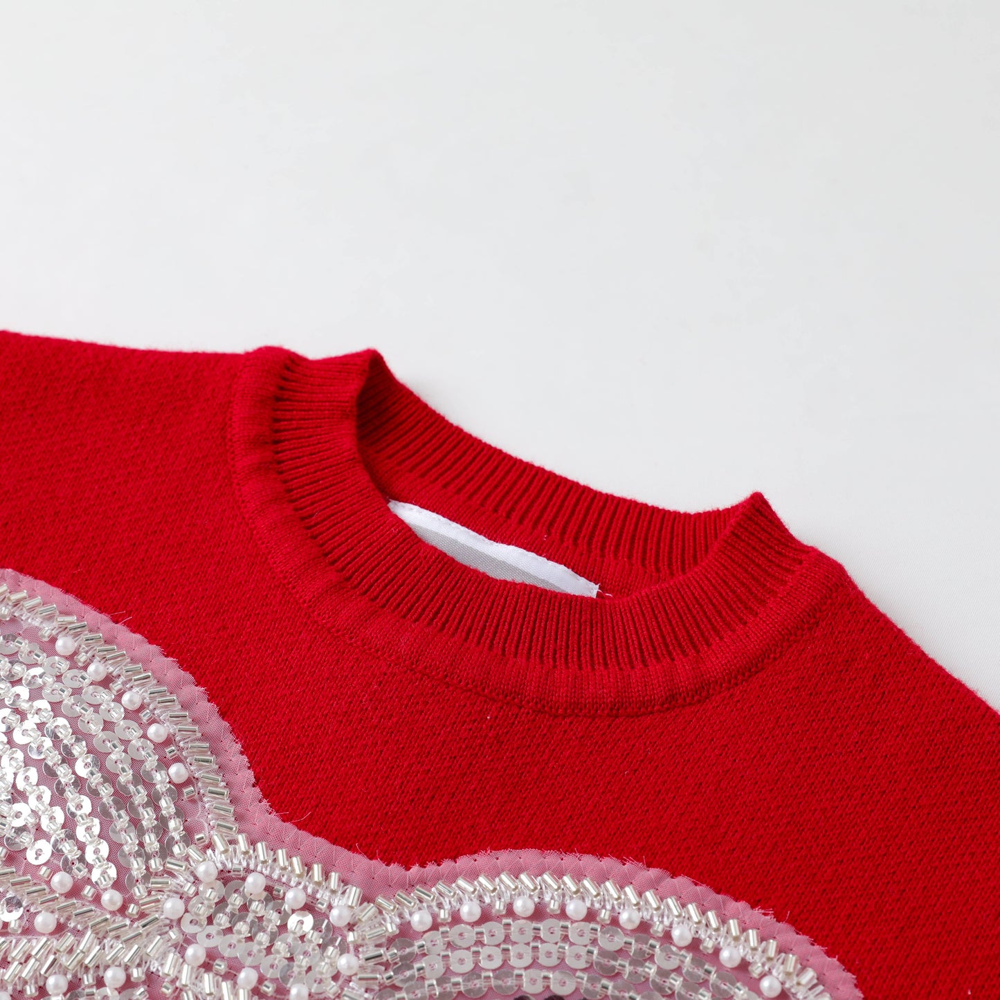 Sparkle Bow Sweater - Red