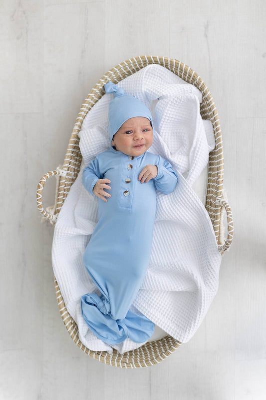 Newborn Knotted Baby Gown and Hat Sets - Baby Clothing