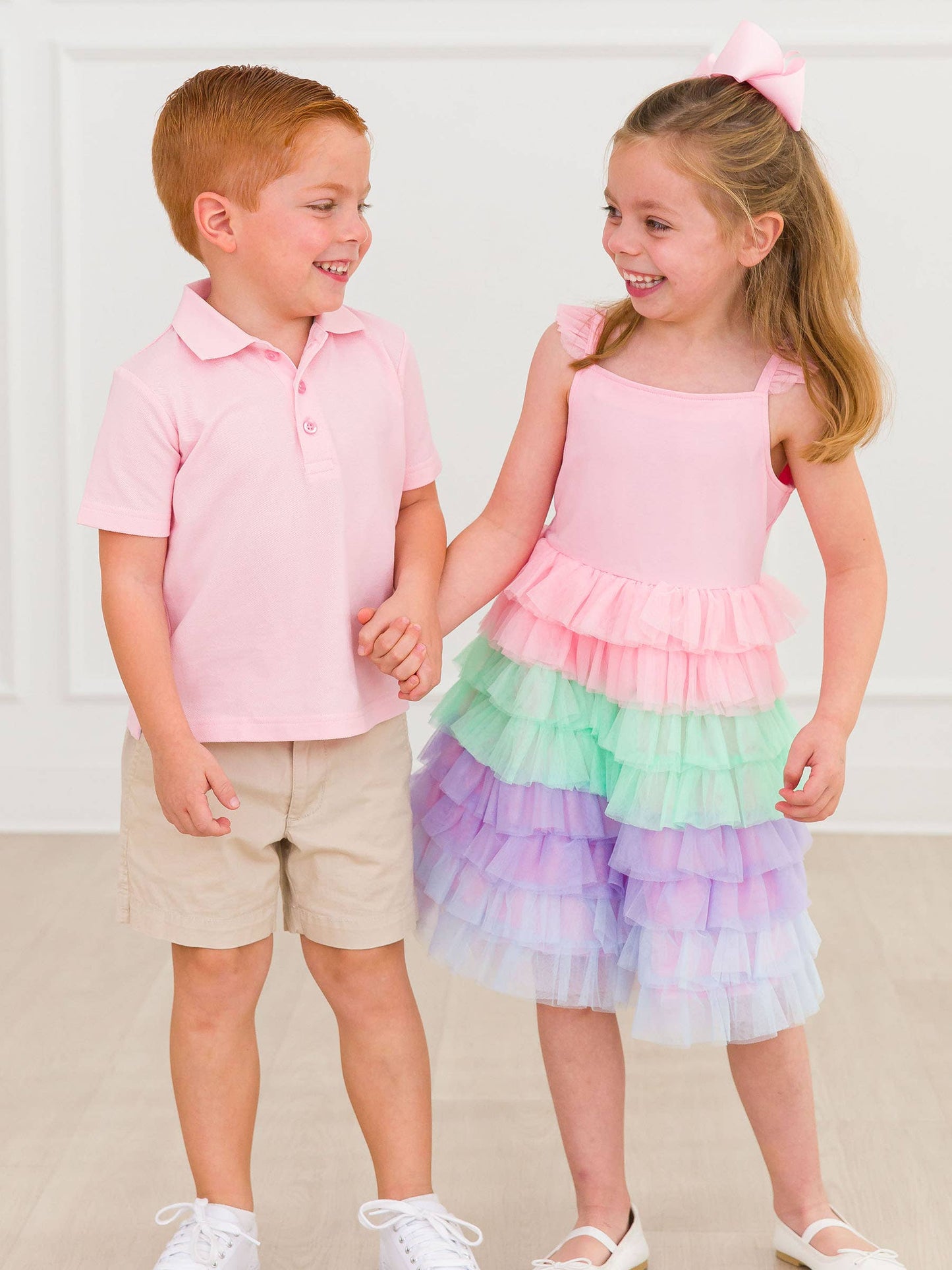Boys Pink Short Sleeve Polo