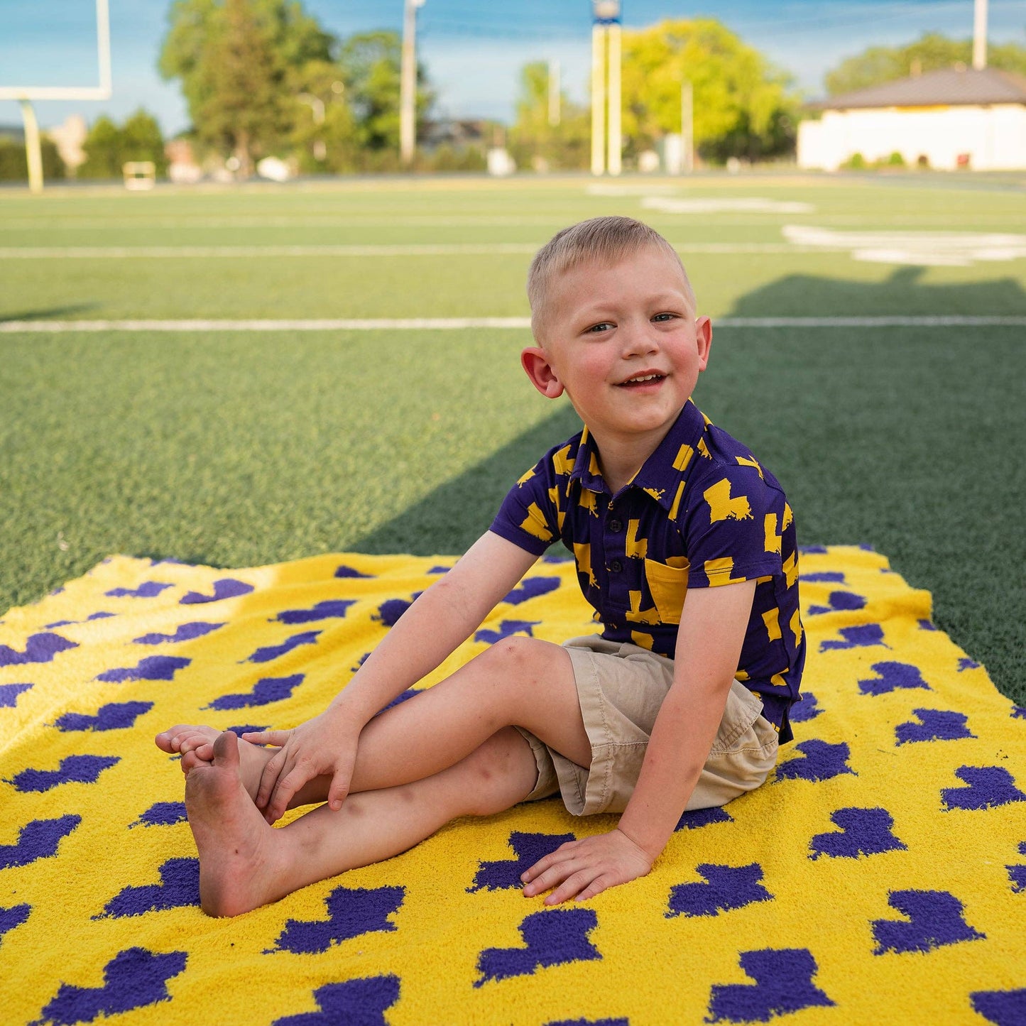 Boys Shirt Polo Louisiana Purple & Gold