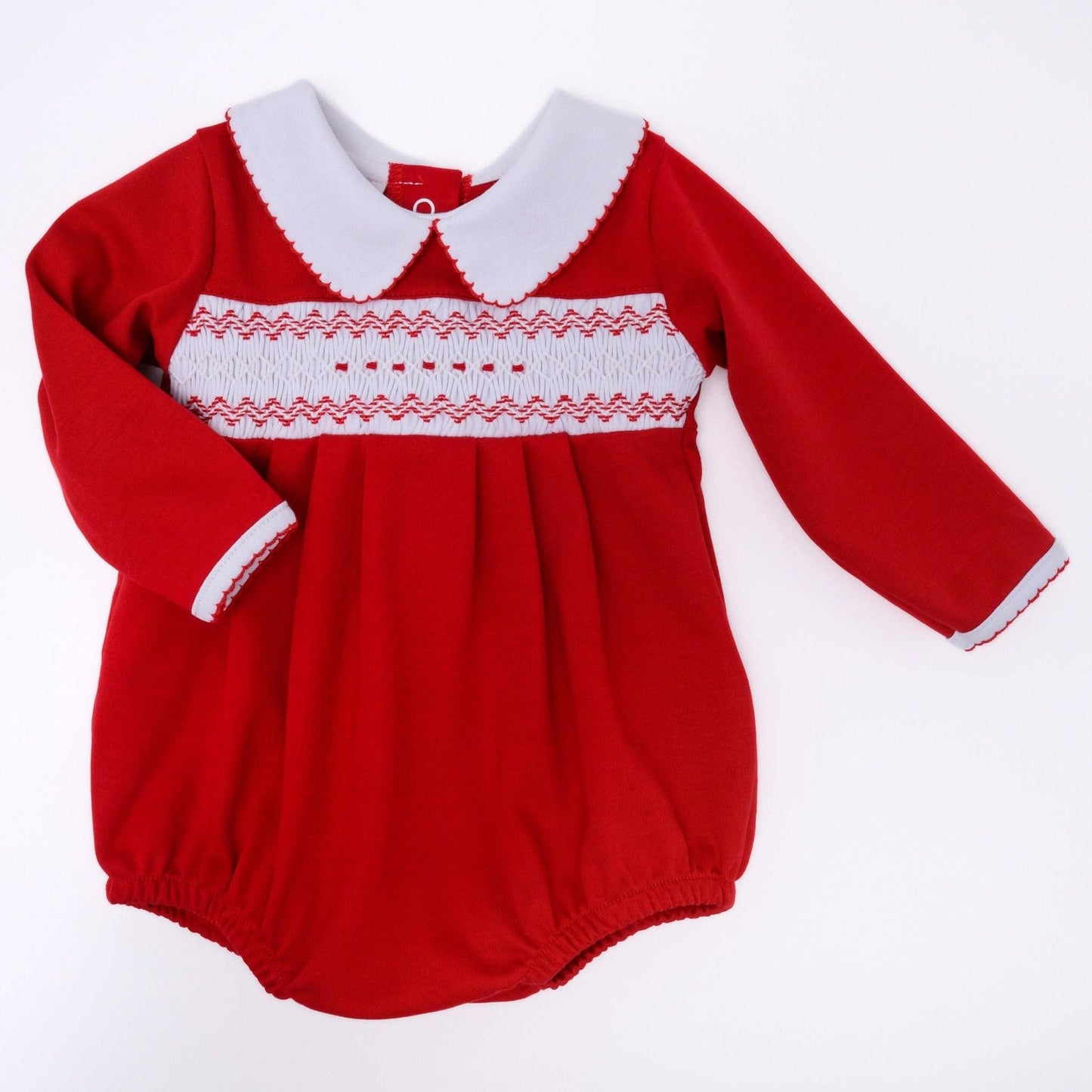Chris Classics Smocked Long Sleeve Unisex Bubble - Red