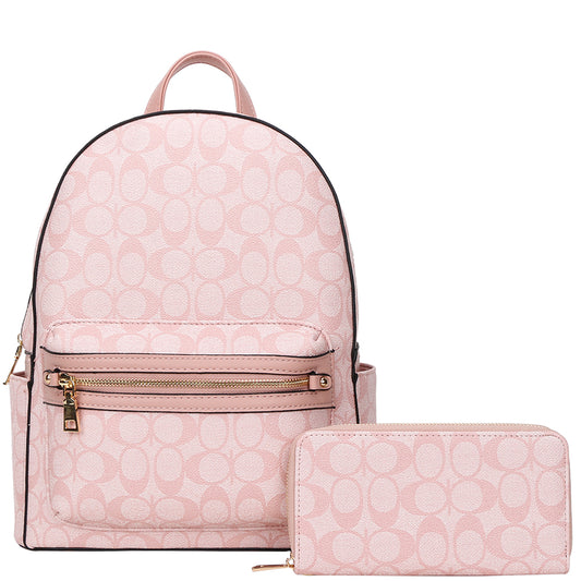 Printed Backpack + Wallet Set