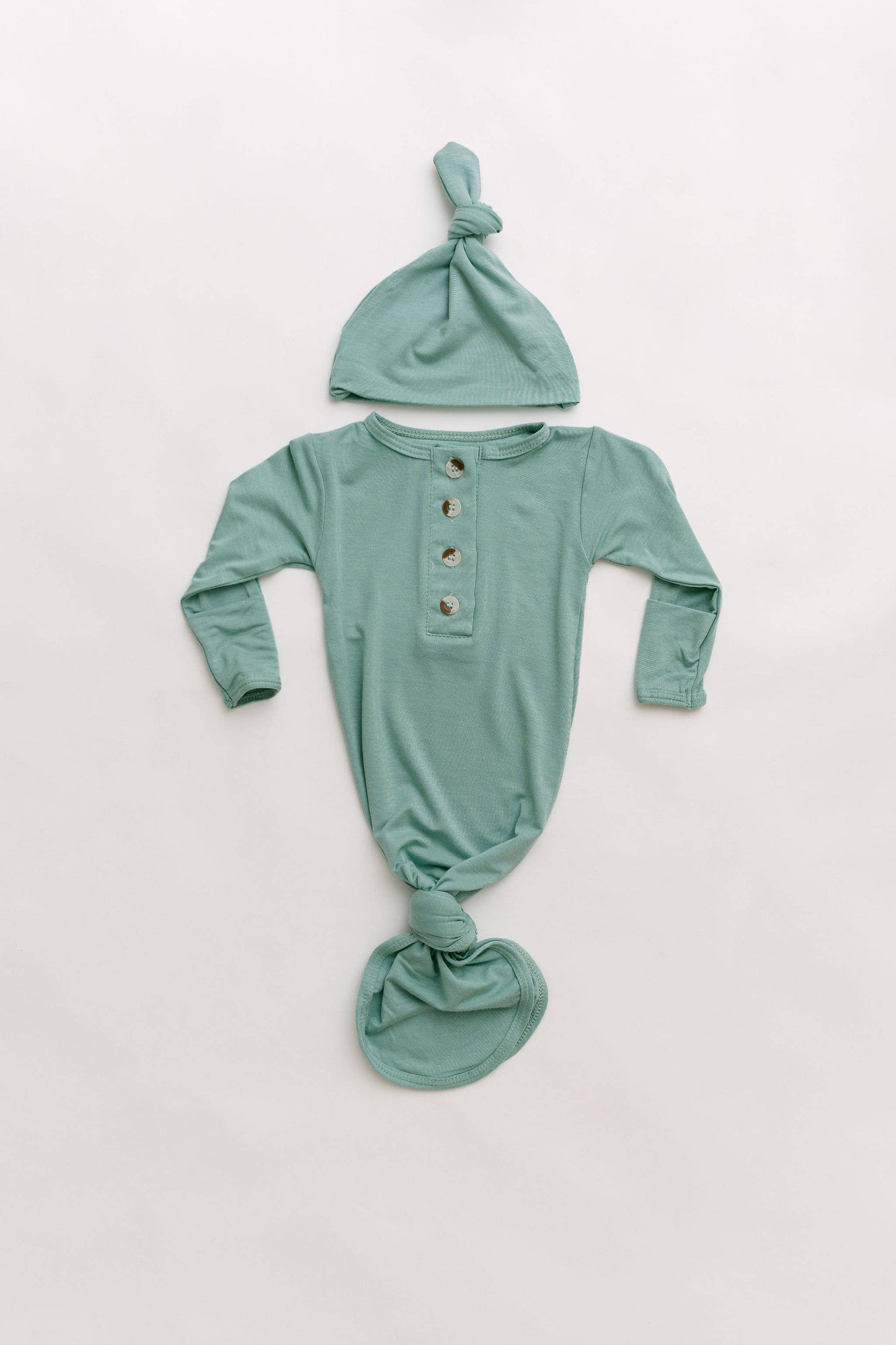 Newborn Knotted Baby Gown and Hat Sets - Baby Clothing