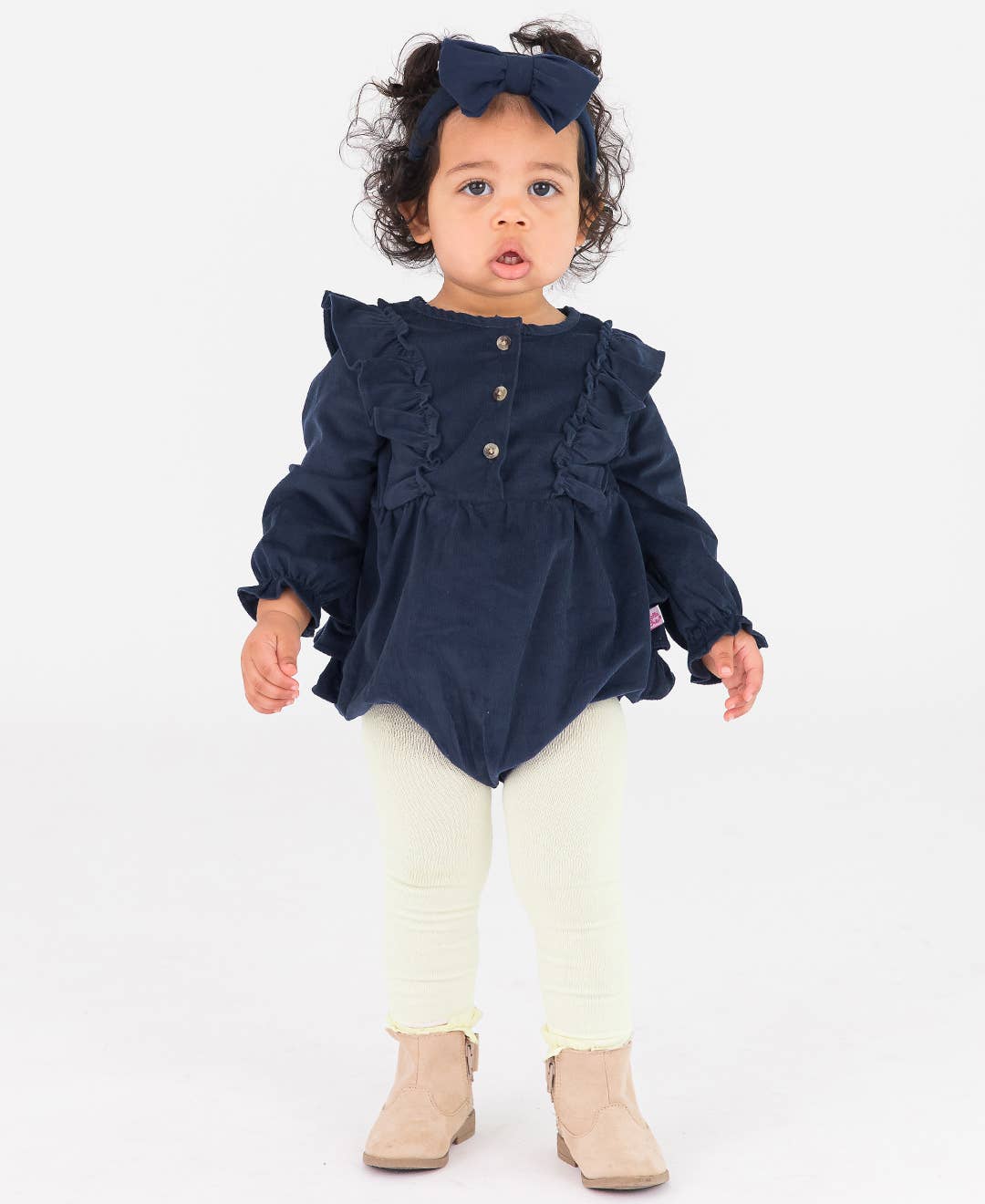 Girls Navy Corduroy Bubble
