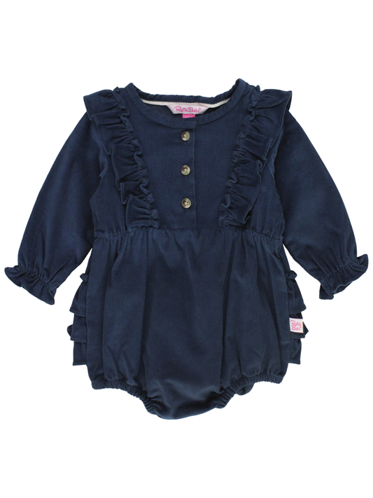 Girls Navy Corduroy Bubble