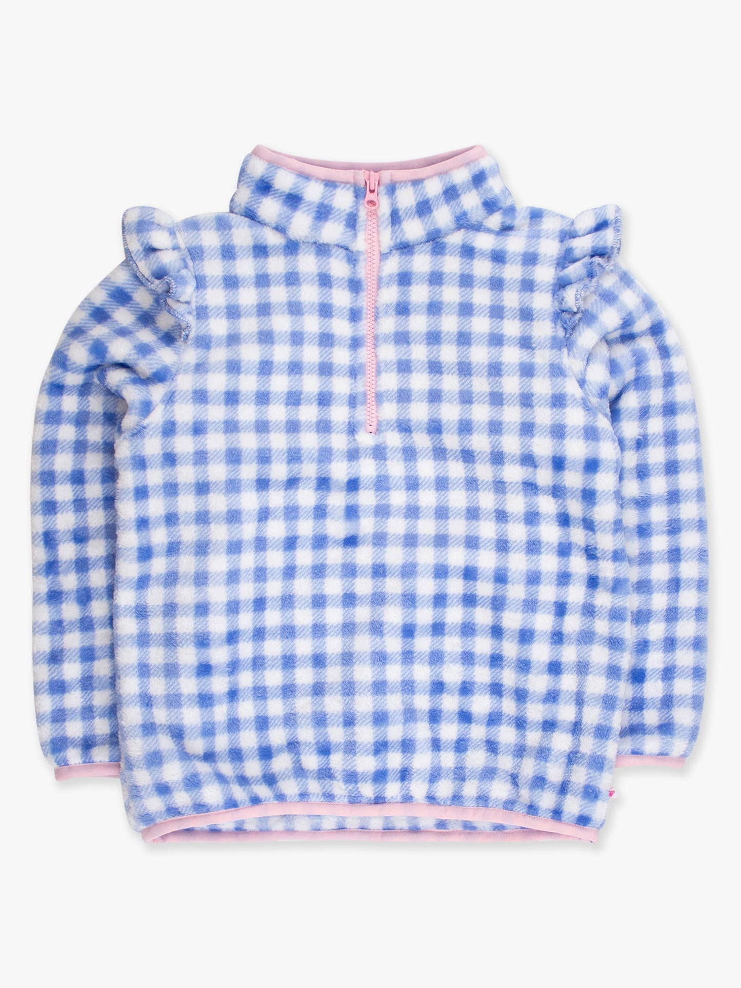 Girls Periwinkle Blue Gingham Pullover