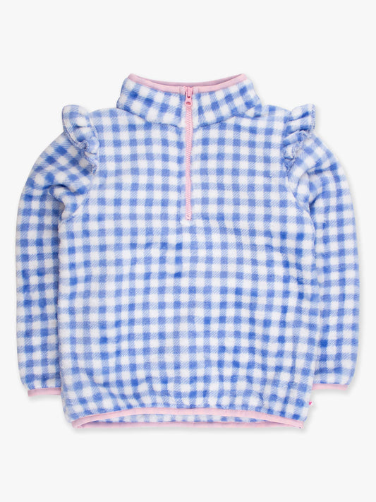 Girls Periwinkle Blue Gingham Pullover