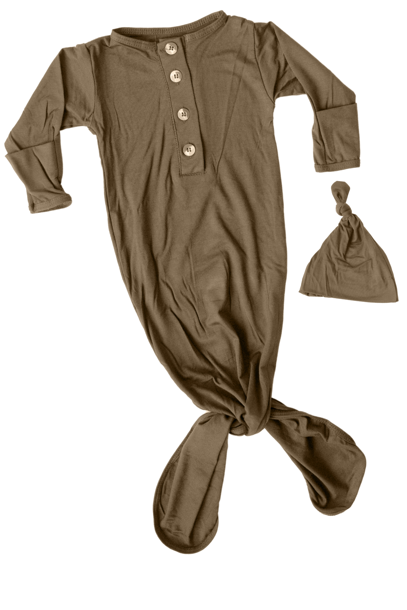 Newborn Knotted Baby Gown and Hat Sets - Baby Clothing
