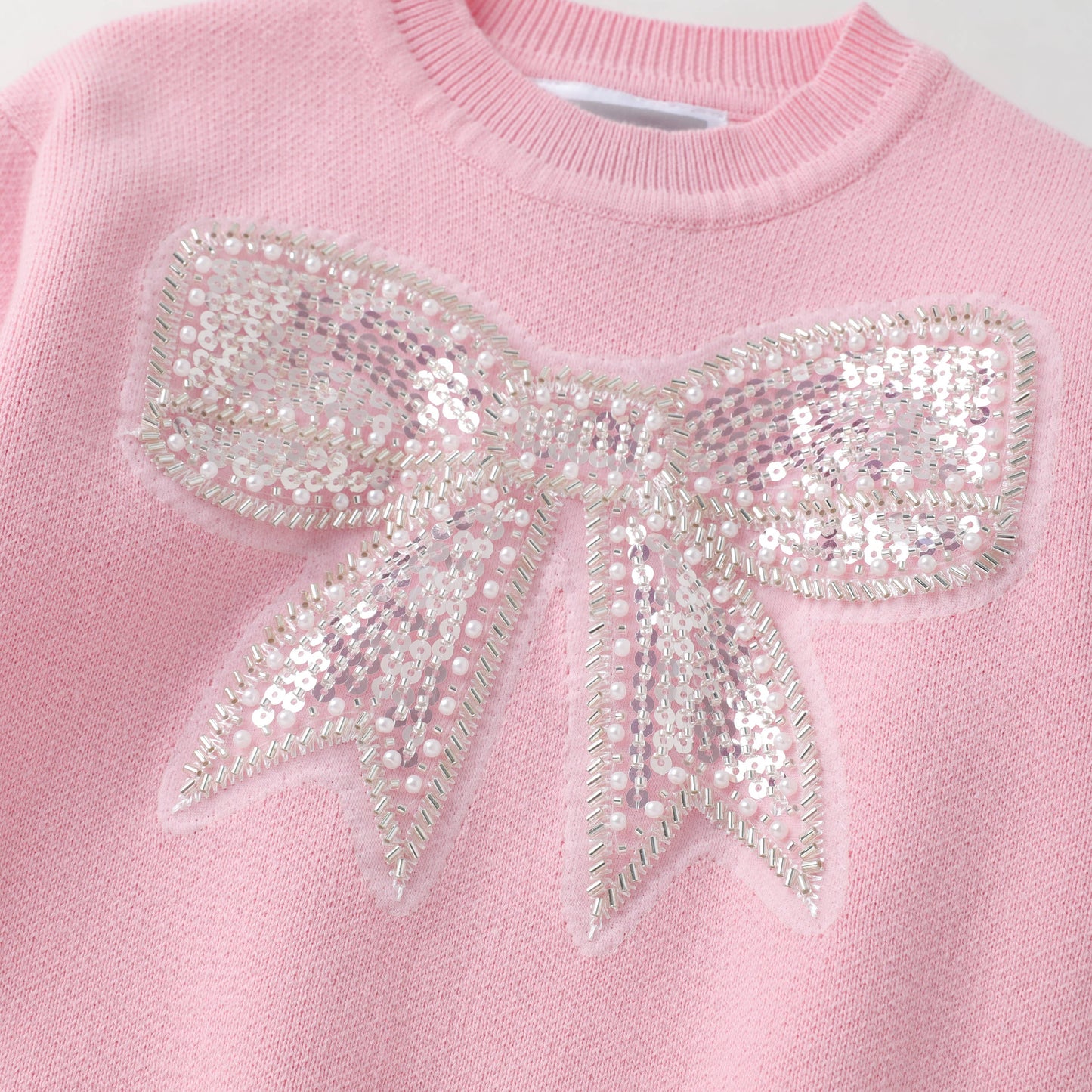 Sparkle Bow Sweater - Pink