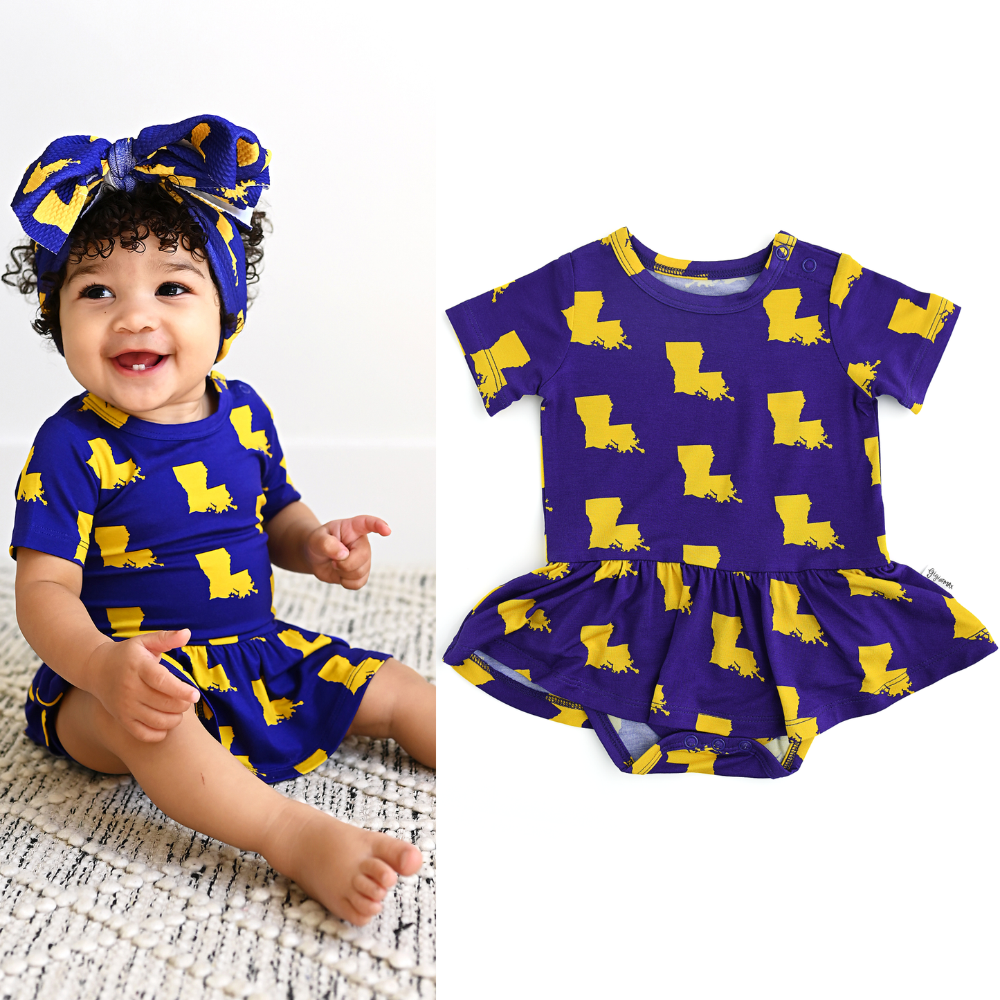 Tutu Onesie Louisiana Purple & Gold