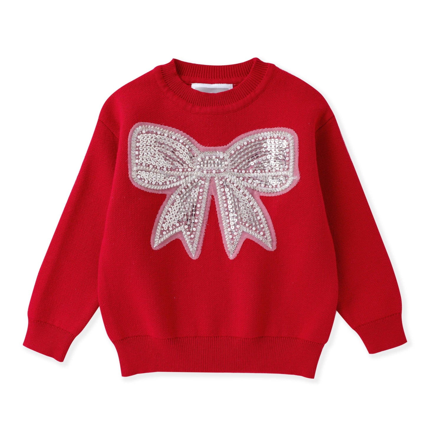 Sparkle Bow Sweater - Red