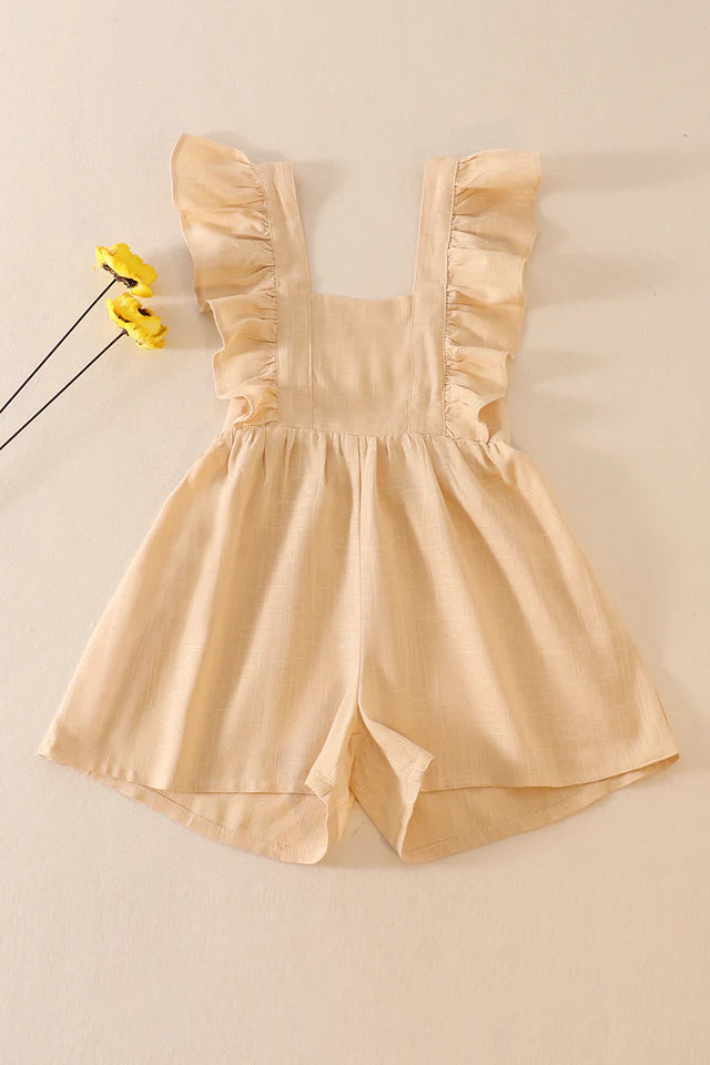 Cream Ruffle Jumpsuit