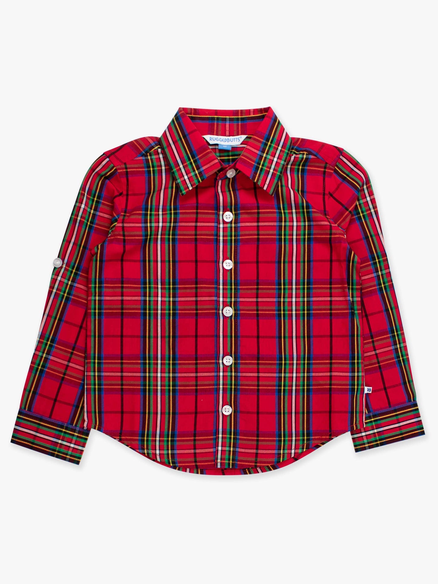 Boys Red Nicholas Plaid Long Sleeve Button Down Shirt