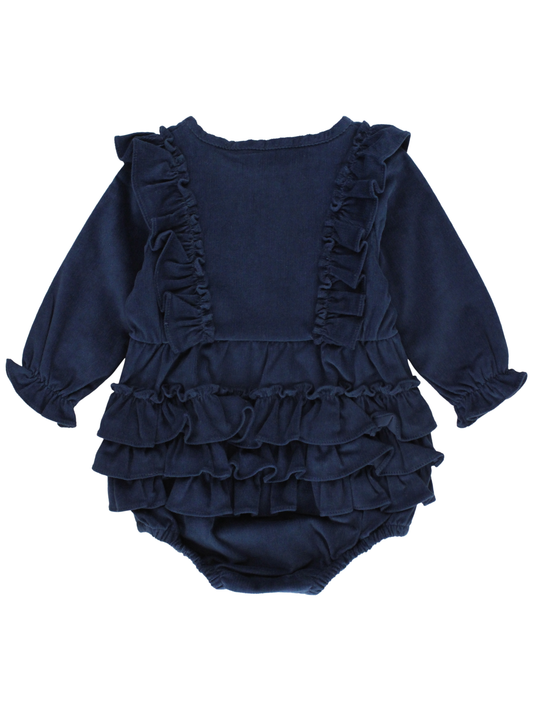 Girls Navy Corduroy Bubble