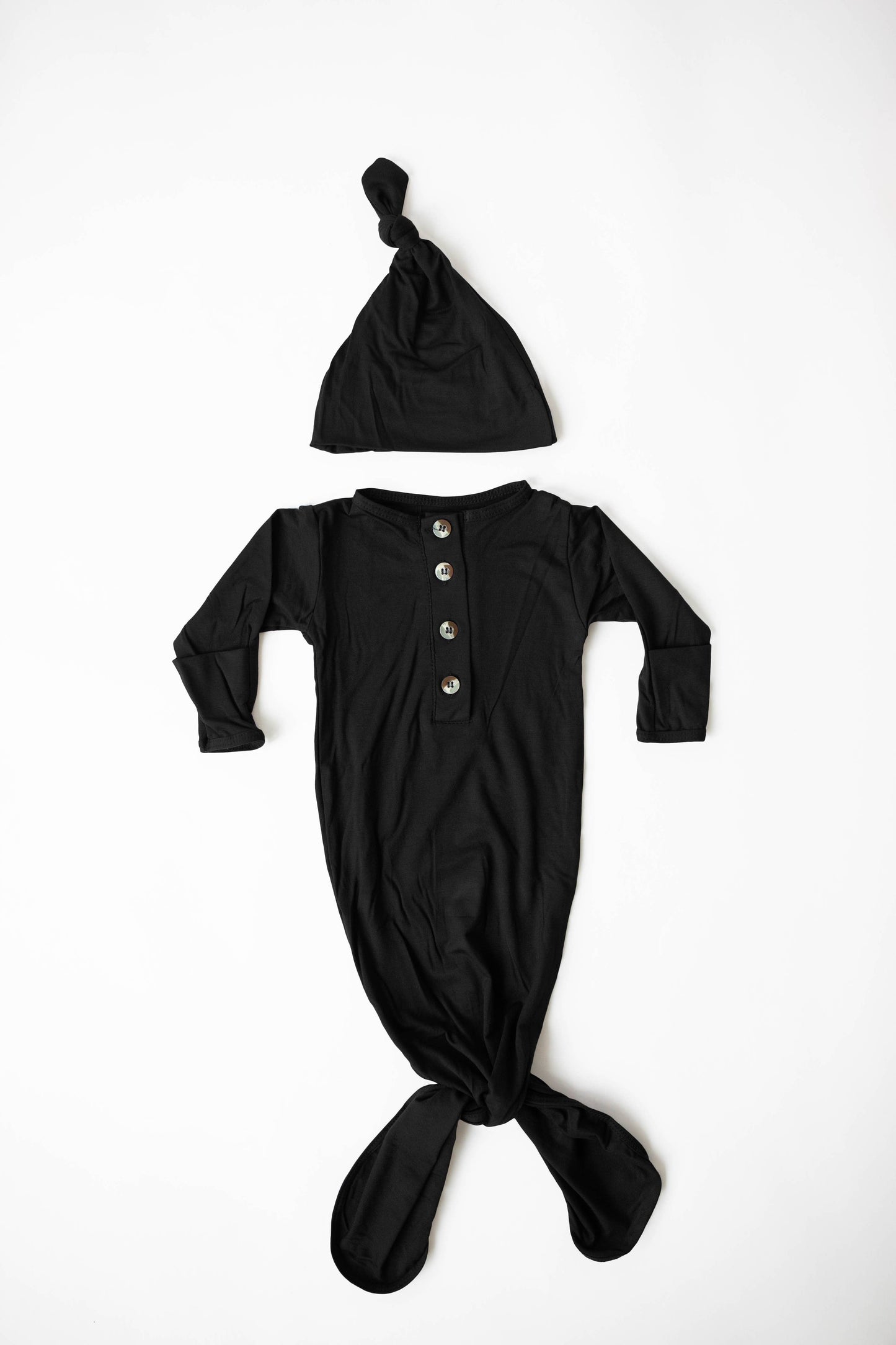 Newborn Knotted Baby Gown and Hat Sets - Baby Clothing