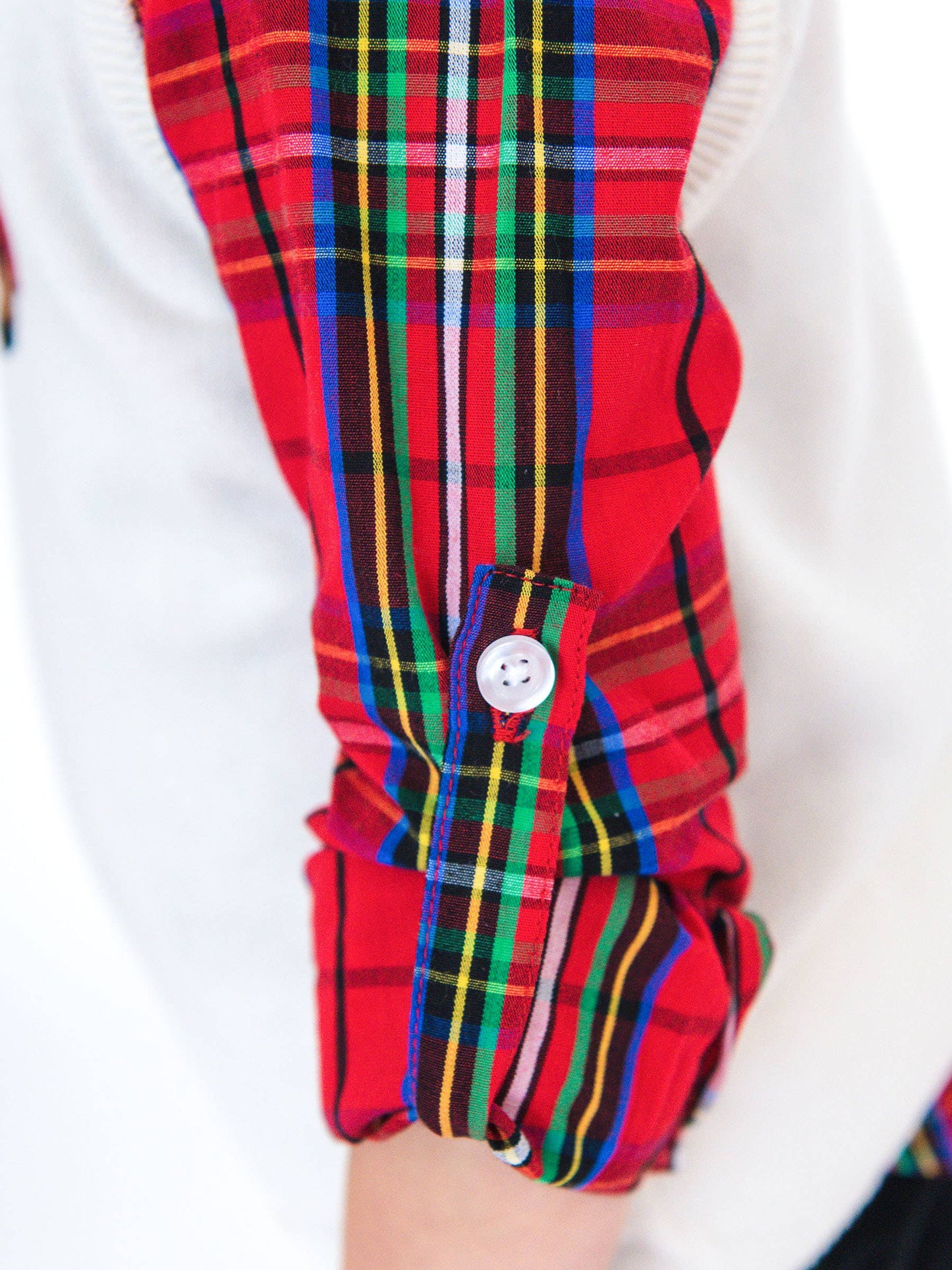 Boys Red Nicholas Plaid Long Sleeve Button Down Shirt