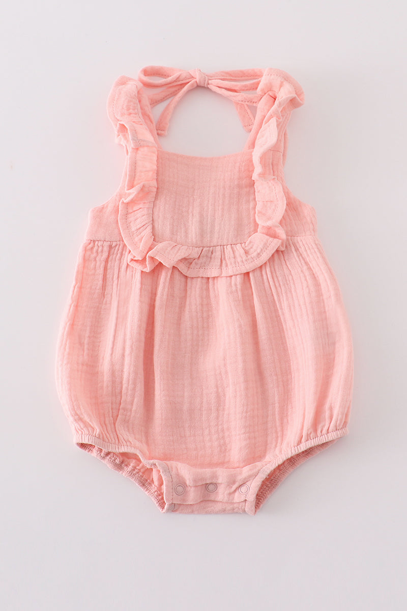 Pink Muslin Ruffle Girl Bubble