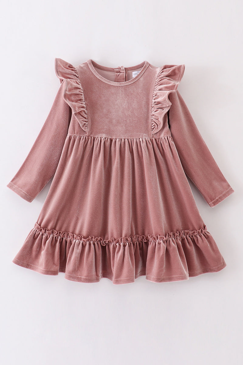 Pink Velvet Twirl Dress