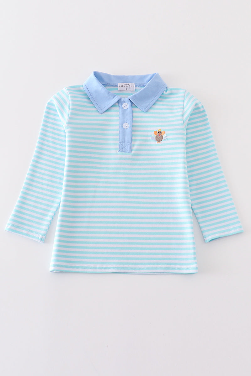 Striped Turkey LS Polo
