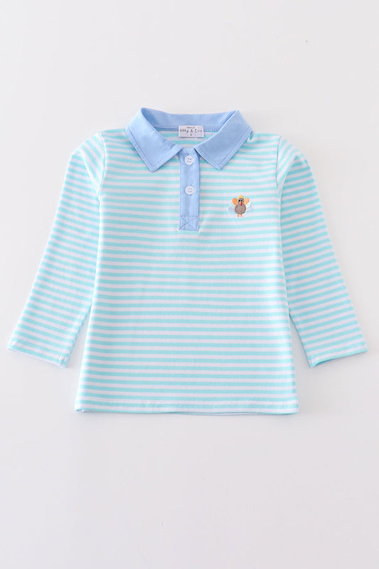 Striped Turkey LS Polo