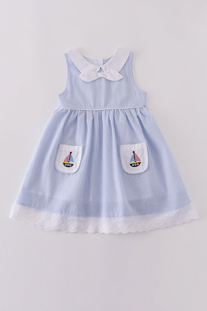 Sailboat Embroidered Dress