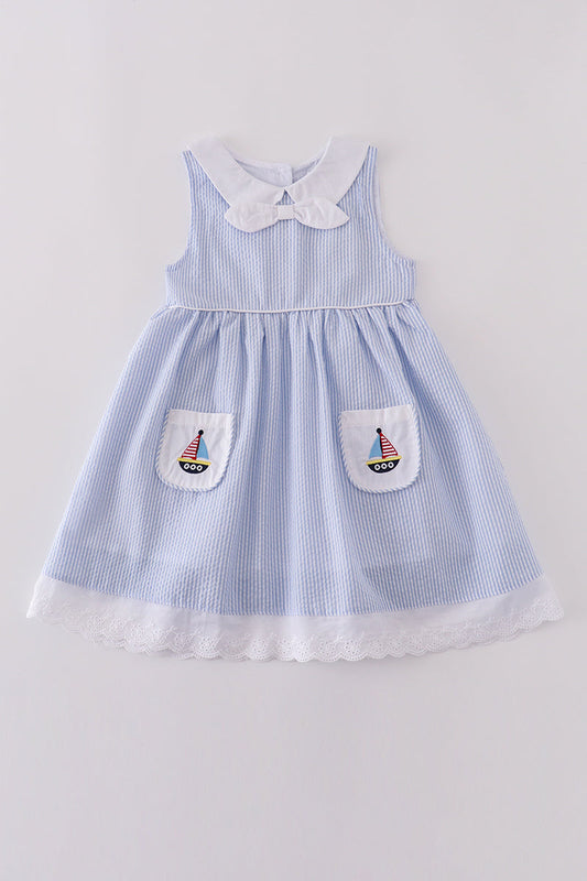 Sailboat Embroidered Dress