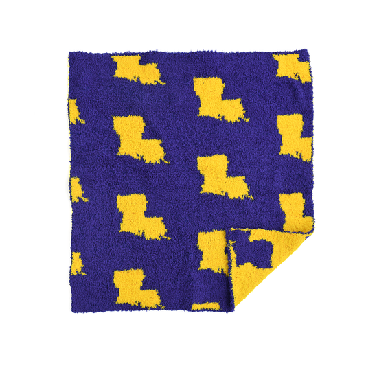 Baby Children Kids Gift State Football Plush Blanket Mini Louisiana Purple & Gold