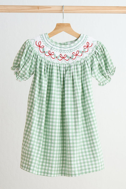 Smocked Bow Christmas Dress