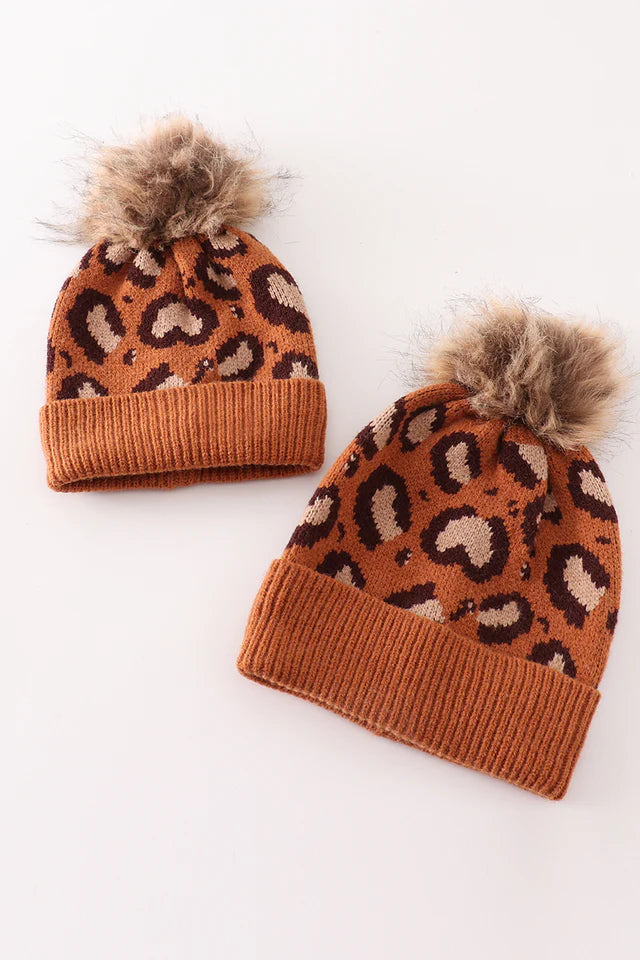 Leopard Knit Beanie
