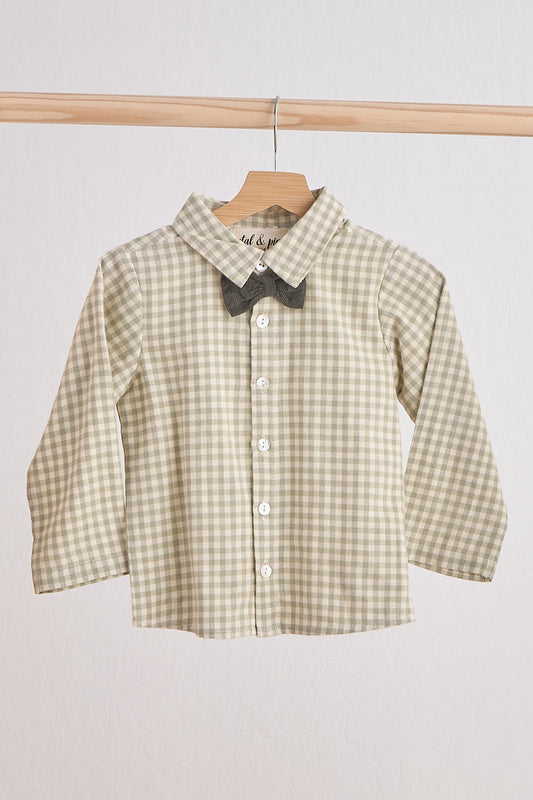 Flannel Bowtie Shirt - Green