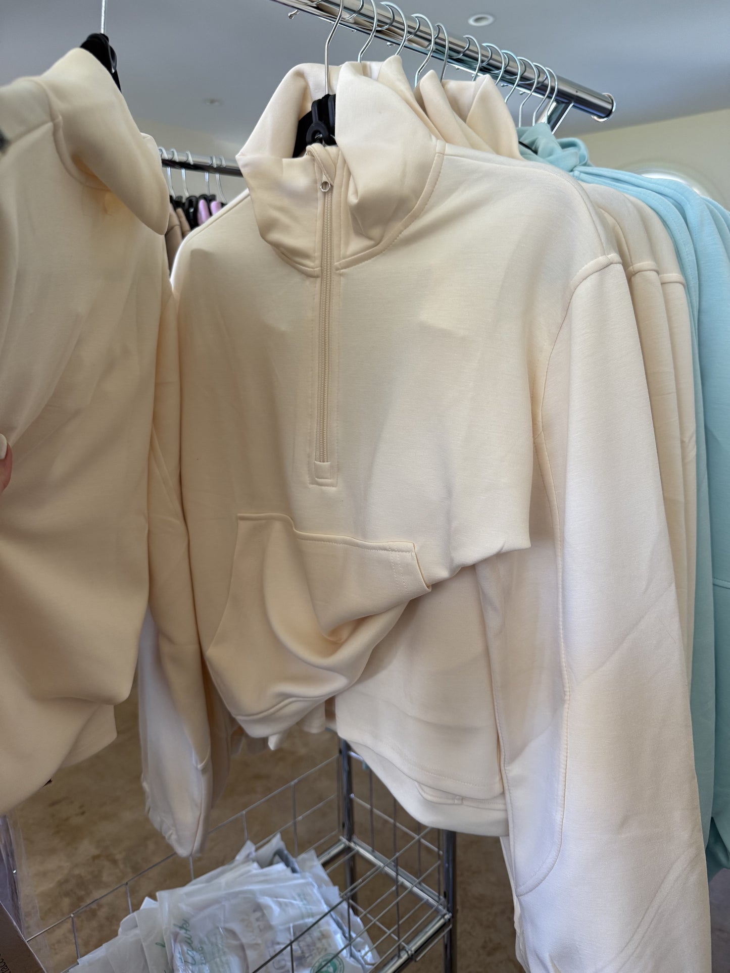 Neutral Pullover Set with Matching Short