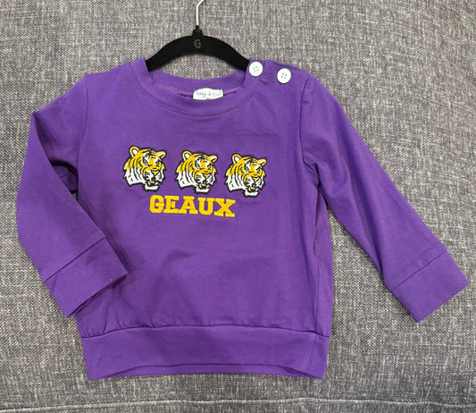 Purple GEAUX Tiger Sweatshirt