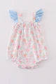 Pink Floral Bow Print Girl Bubble