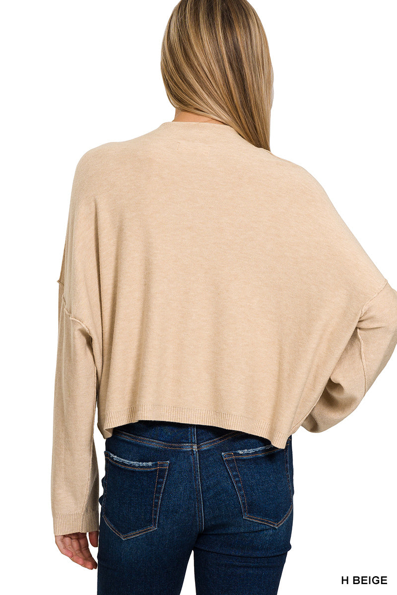 Mock Neck Bell Sleeve Sweater