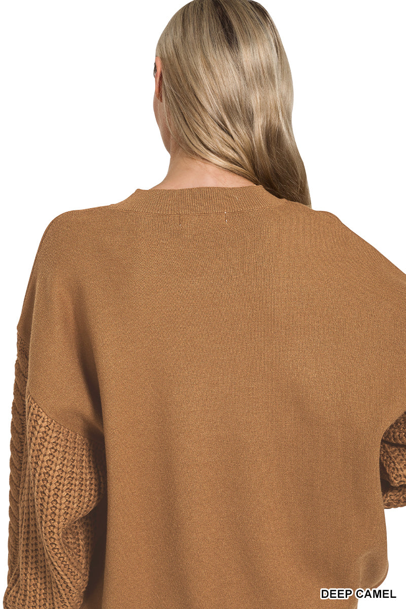 Cable Knit Sleeve Sweater