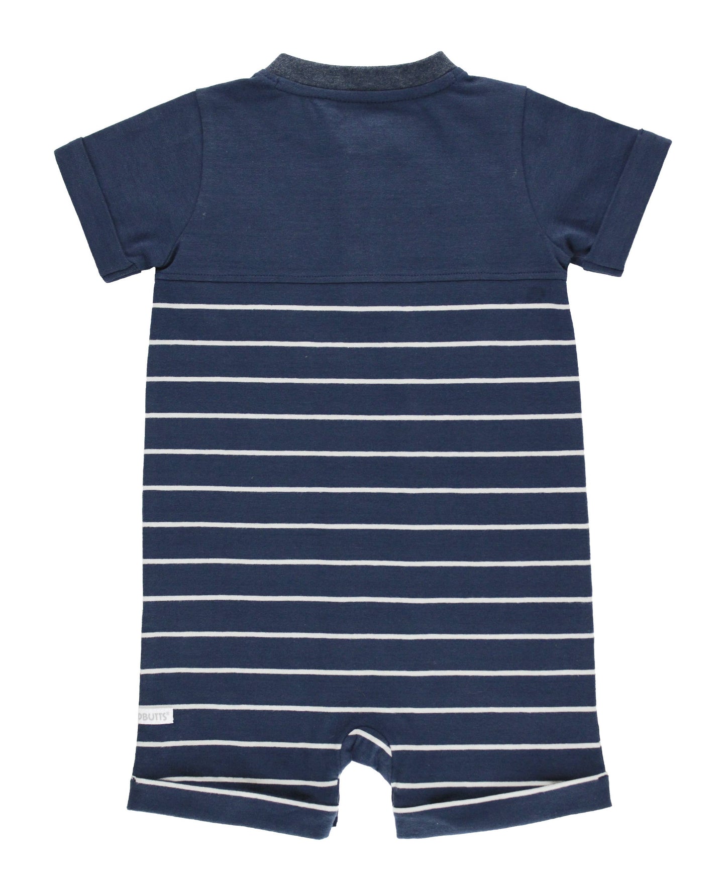 Boys Navy/Gray Stripe Henley Romper