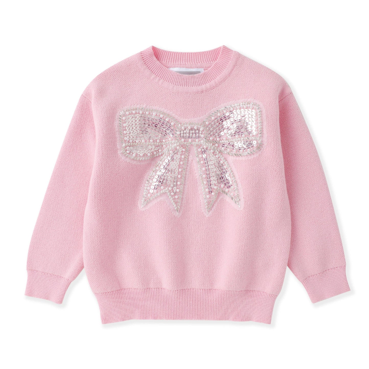 Sparkle Bow Sweater - Pink