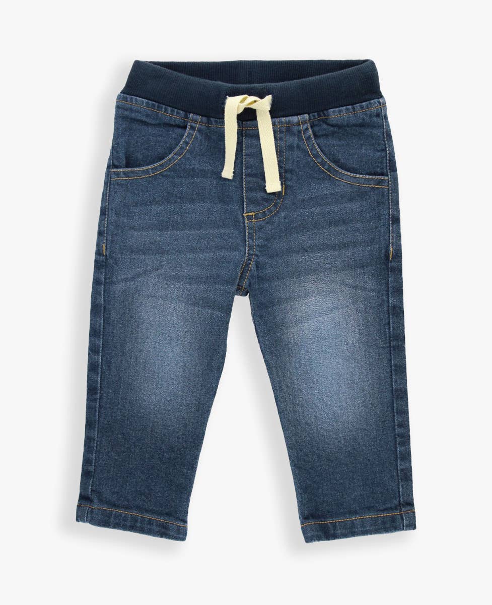 Boys Medium Wash Denim Stretch Denim Pull-on Jeans