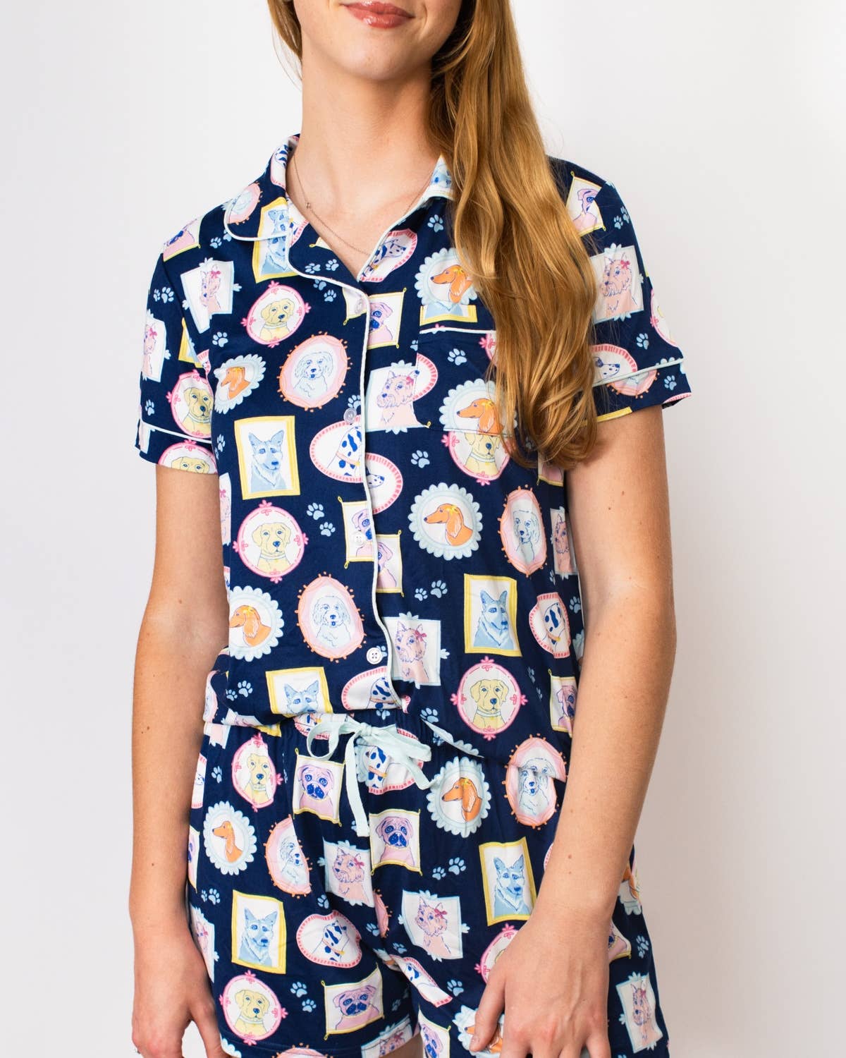 Royal Pups Button Up Top & Shorts