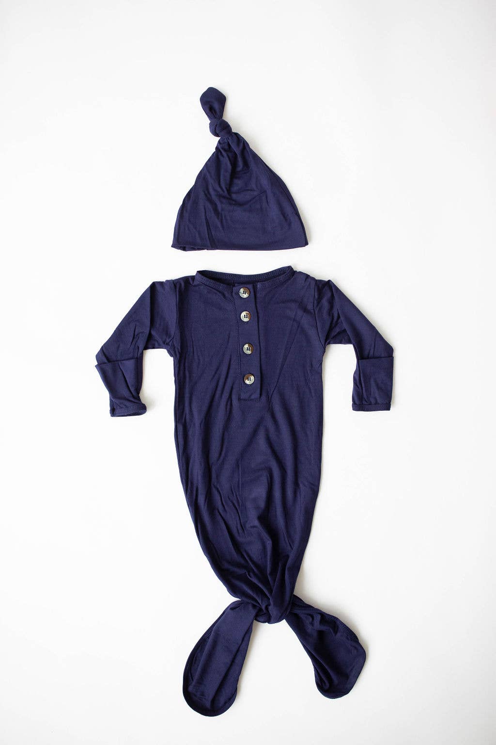 Newborn Knotted Baby Gown and Hat Sets - Baby Clothing