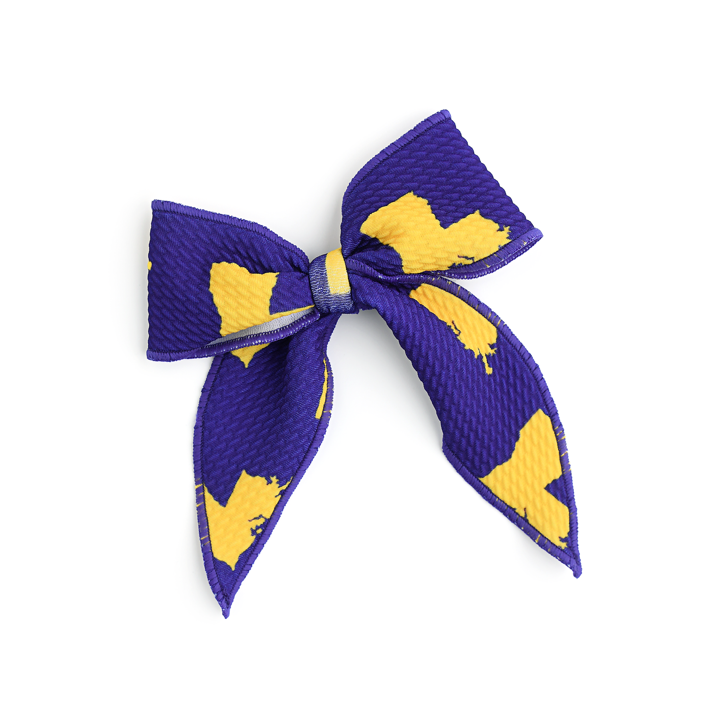 Hair Clip Bow Louisiana Purple & Gold