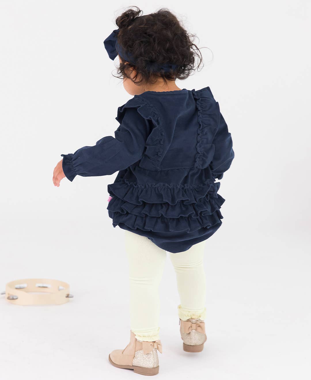 Girls Navy Corduroy Bubble