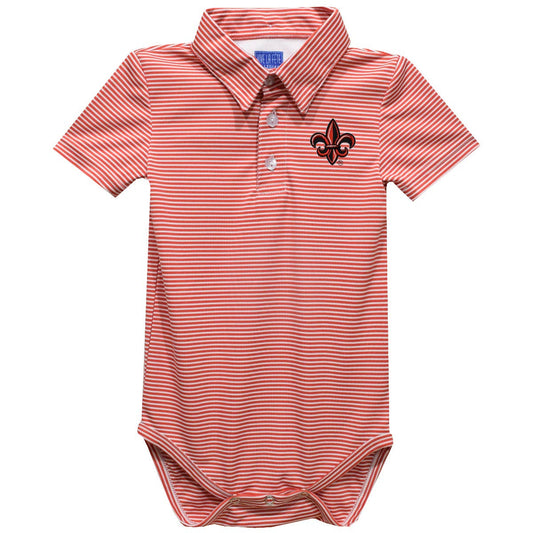 ULL Embroidered Stripe Polo Onesie